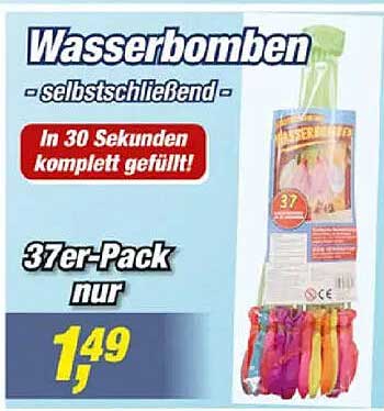 Wasserbomben - selbstschließend - In 30 Sekunden komplett gefüllt! 37er-Pack nur