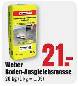 Weber Boden-Ausgleichsmasse 20 kg (1 kg = 1.05)