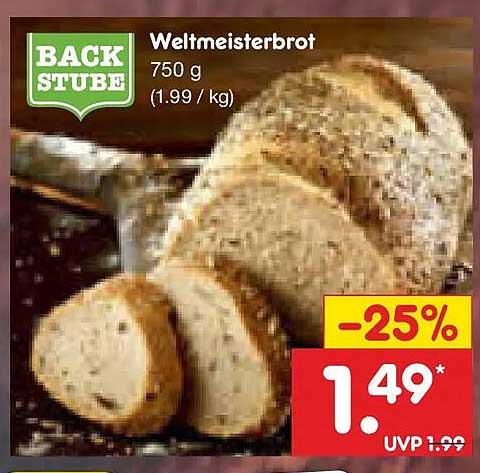 Weltmeisterbrot 750 g (1.99 / kg)