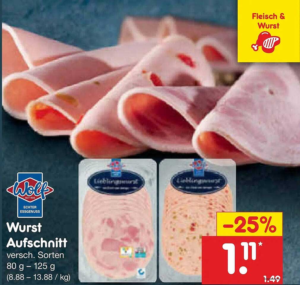 Wurst Aufschnitt versch. Sorten 80 g - 125 g