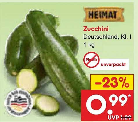 Zucchini Deutschland, Kl. I 1 kg