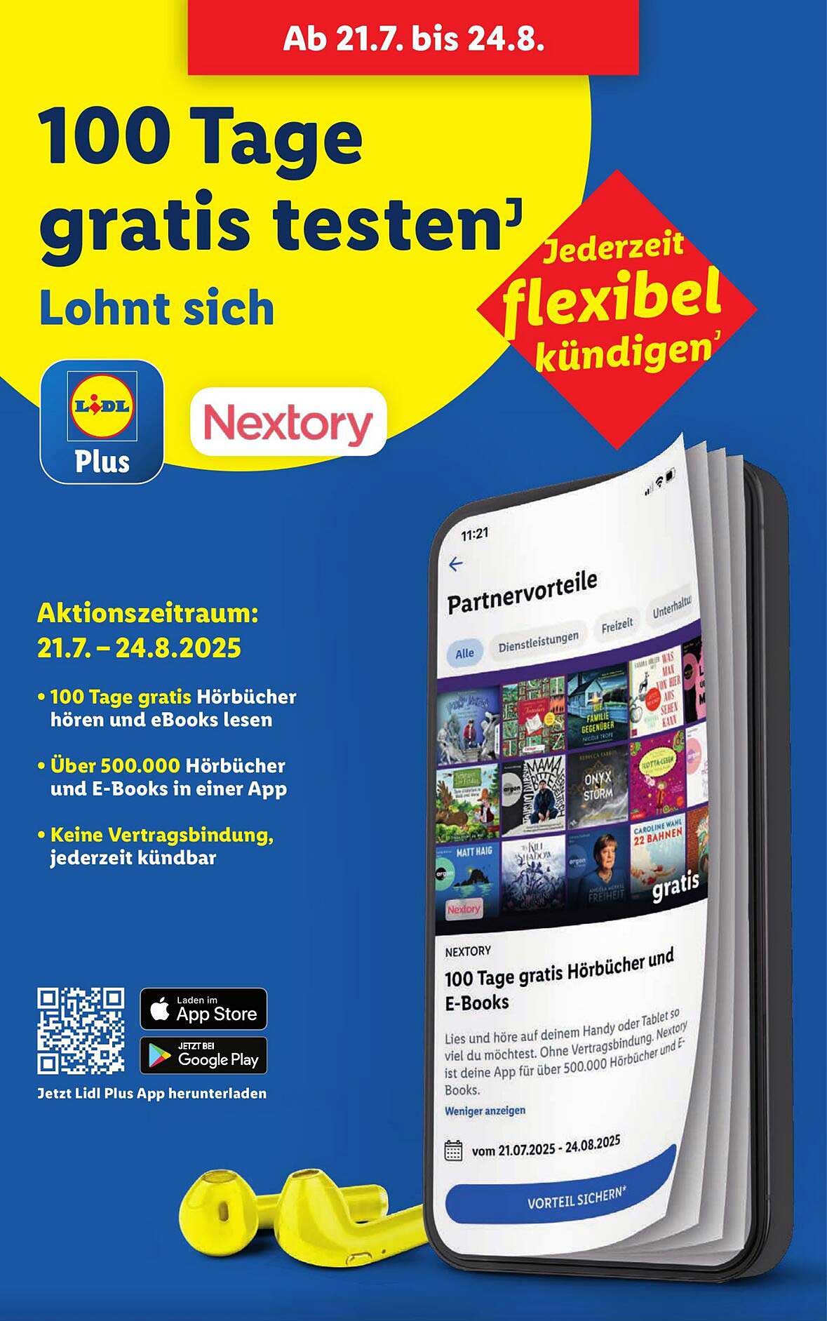 100 Tage gratis Hörbücher und E-Books bei Lidl