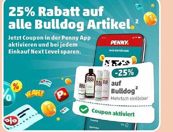 25% Rabatt auf alle Bulldog Artikel