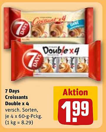 7 Days Croissants Double x 4 – Verschiedene Sorten für köstliche Momente