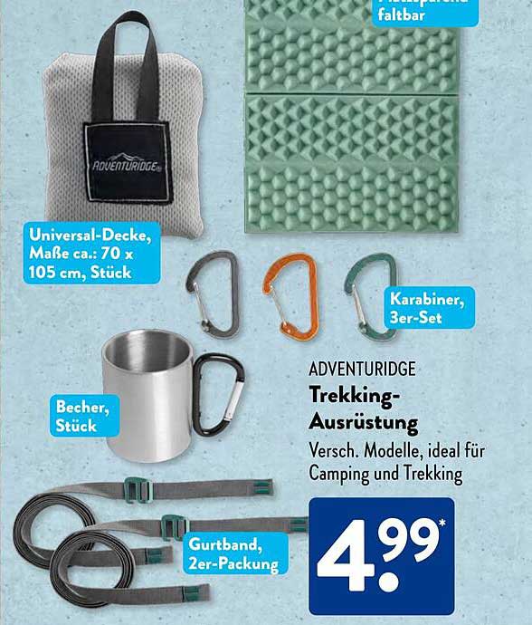 ADVENTURIDGE Trekking-Ausrüstung, Versch. Modelle, ideal für Camping und Trekking