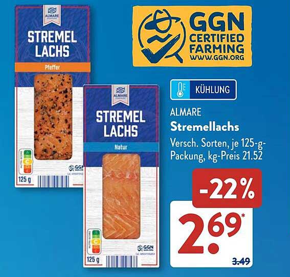 ALMARE Stremellachs - Verschiedene Sorten, je 125-g-Packung