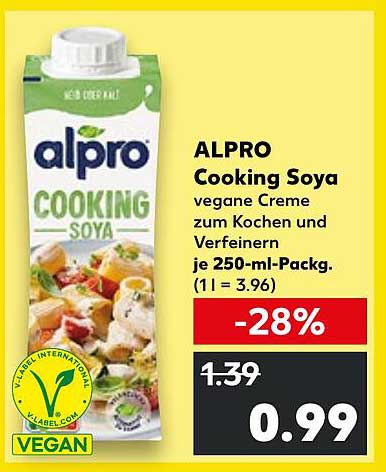 ALPRO Cooking Soya vegane Creme zum Kochen und Verfeinern