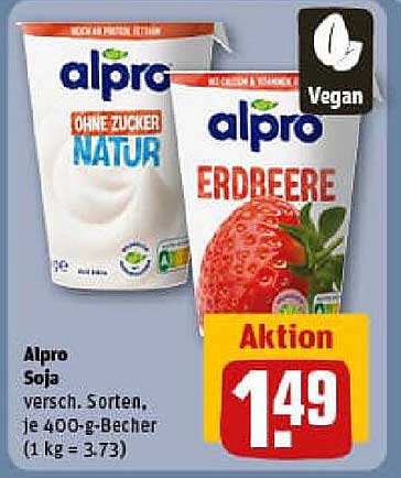 Alpro Soja Joghurt - Verschiedene Sorten, je 400-g-Becher