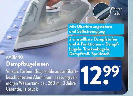 AMBIANO Dampfbügeleisen