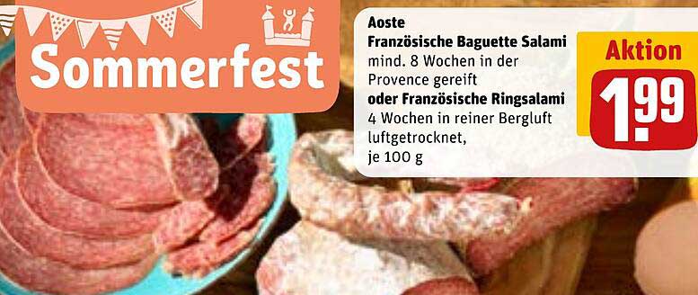 Aoste Französische Baguette Salami oder Französische Ringsalami - Aktion 1,99