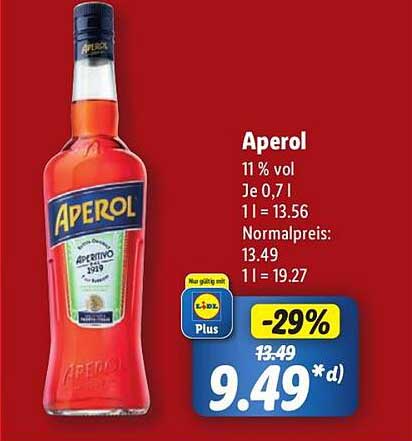 Aperol 0,7 l – 11 % vol