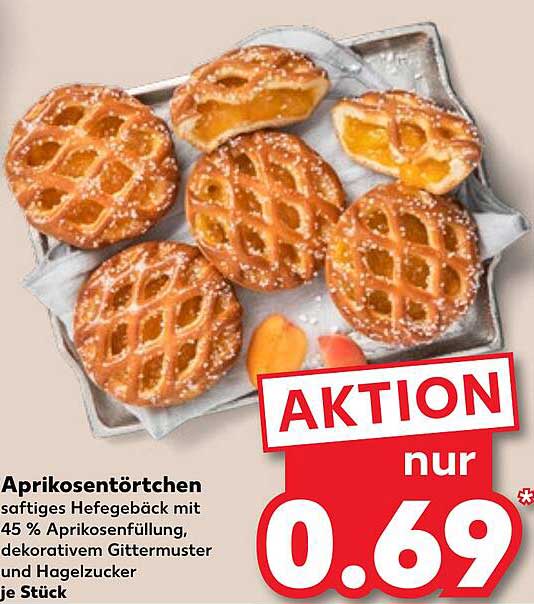 Aprikosentörtchen – saftiges Hefebäck mit 45 % Aprikosenfüllung