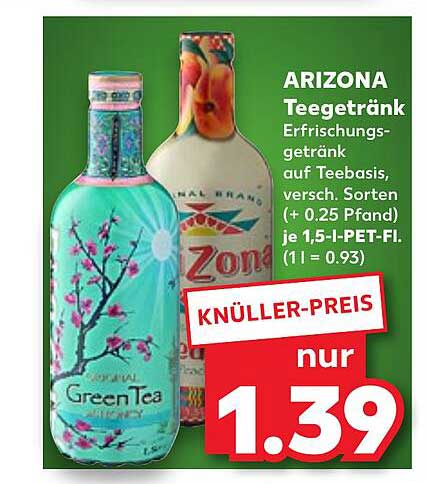 ARIZONA Teegetränk Erfrischungsgetränk auf Teebasis
