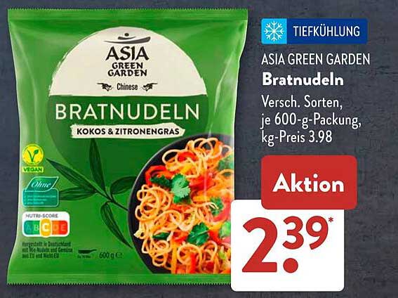 ASIA GREEN GARDEN Bratnudeln - Kokos & Zitronengras 600 g
