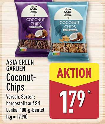 ASIA GREEN GARDEN Coconut-Chips 100-g-Beutel für 1,79