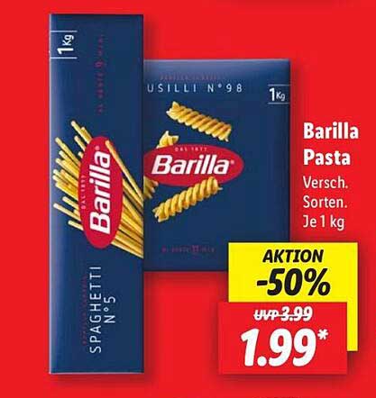 Barilla Pasta - Spaghetti N°5 und Fusilli N°98 (1 kg)