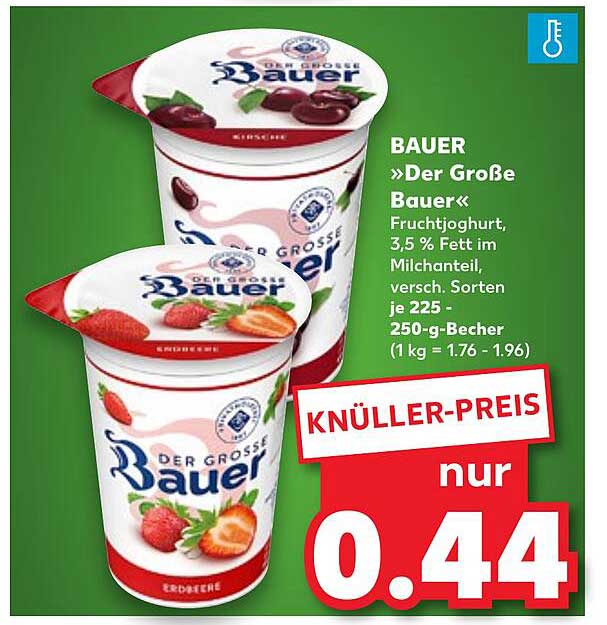 BAUER »Der Große Bauer« Fruchtjoghurt, 3,5 % Fett im Milchanteil