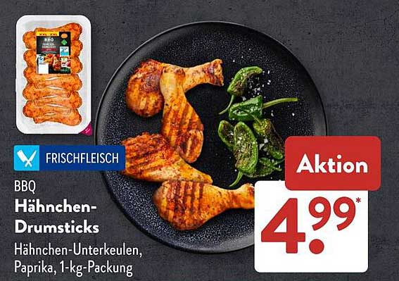 BBQ Hähnchen-Drumsticks, 1-kg-Packung