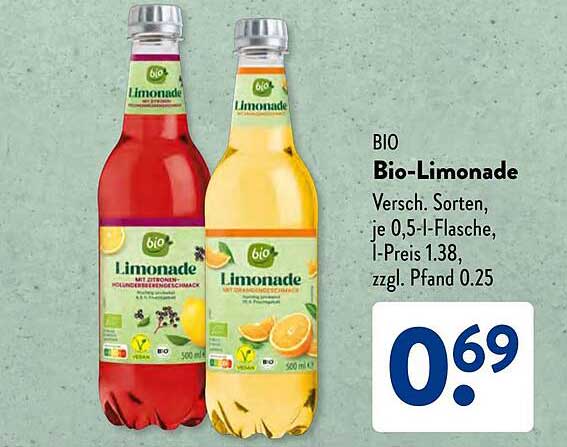BIO Bio-Limonade – Verschiedene Sorten