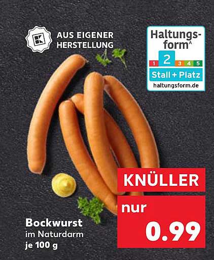 Bockwurst im Naturdarm je 100 g