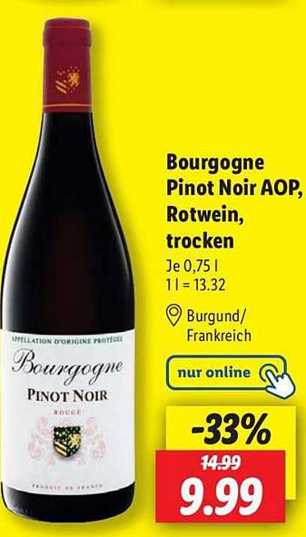 Bourgogne Pinot Noir AOP, Rotwein, trocken 0,75l
