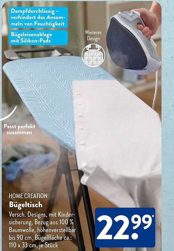 Bügeltisch – Verschiedene Designs, höhenverstellbar