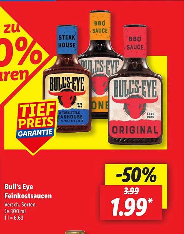 Bull's Eye Feinkostsaucen Versch. Sorten 300 ml