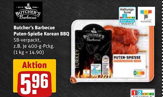 Butcher's Barbecue Puten-Spieße Korean BBQ SB-verpackt