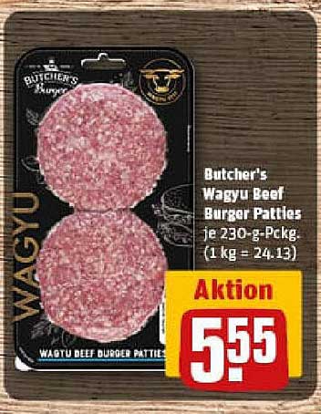 Butcher's Wagyu Beef Burger Patties je 230-g-Pkg.