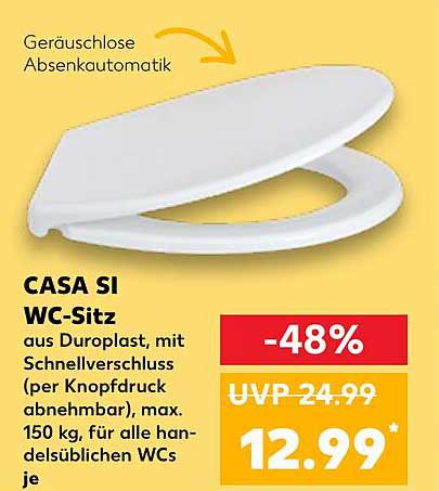 CASA SI WC-Sitz aus Duroplast mit Schnellverschluss