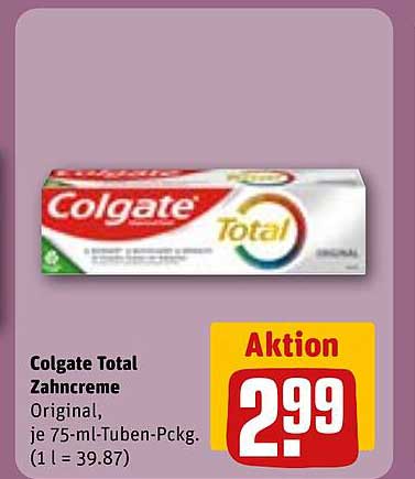 Colgate Total Zahnpasta - Aktion