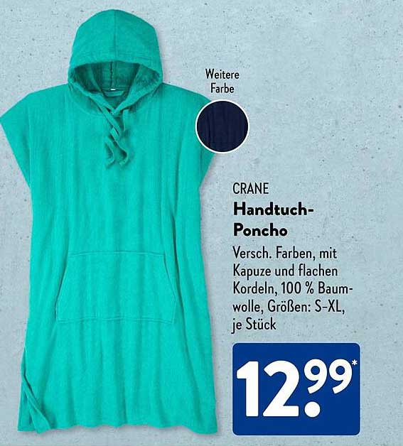 CRANE Handtuch-Poncho – Vielseitige Unterkunft für den Strand und die Sauna