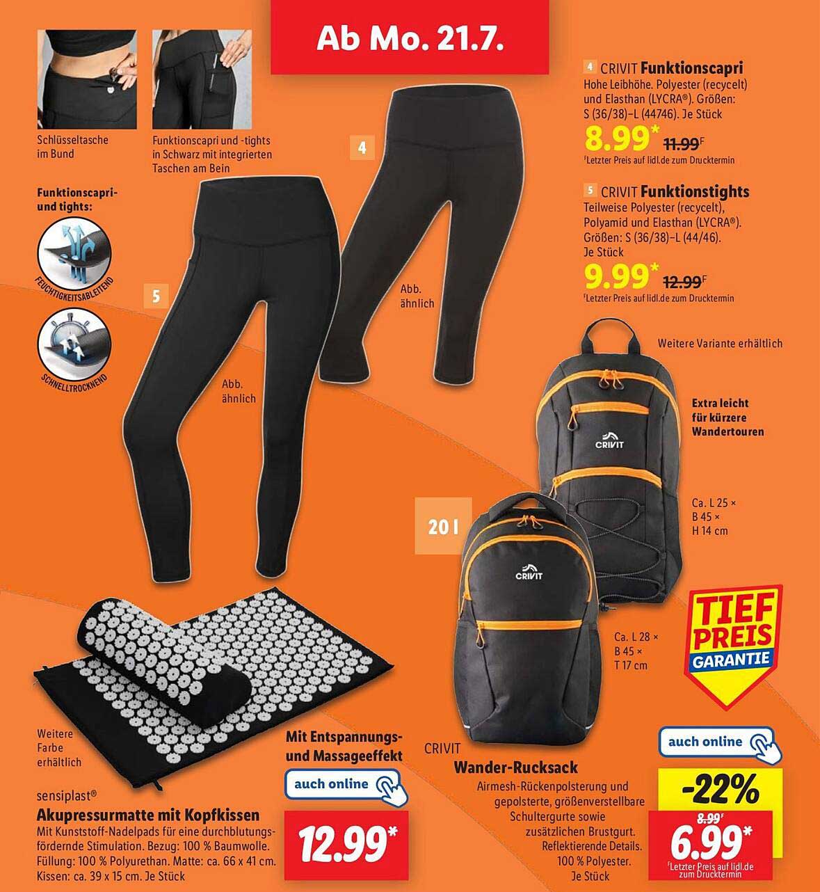 CRIVIT Funktionscapri und Funktionstights
