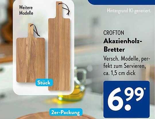 CROFTON Akazienholz-Bretter 2er-Packung