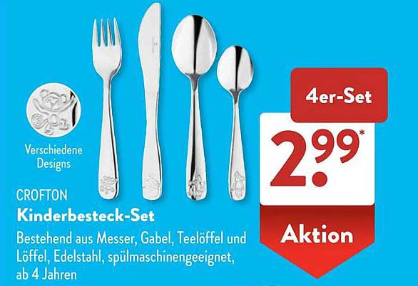 CROFTON Kinderbesteck-Set 4er-Set