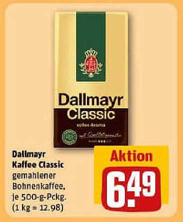 Dallmayr Kaffee Classic gemahlener Bohnenkaffee, je 500-g-Pckg.