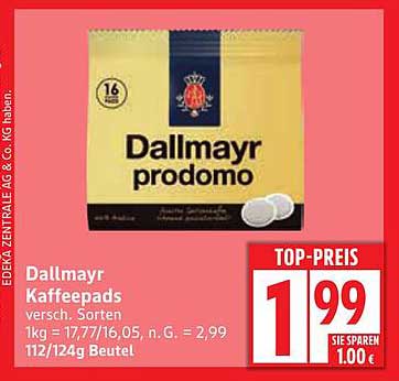 Dallmayr Kaffeepads - verschiedene Sorten