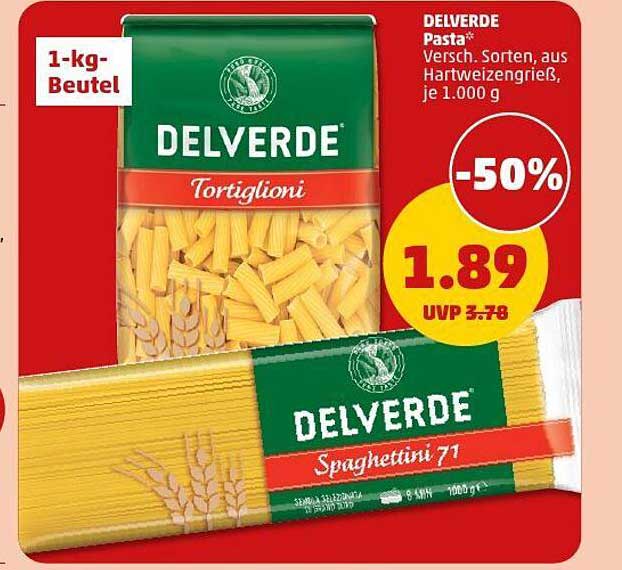 DELVERDE Pasta - Verschiedene Sorten, 1 kg Beutel