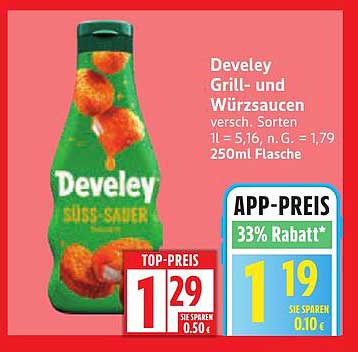 Develey Grill- und Würzsaucen 250ml Flasche – Süß-Sauer