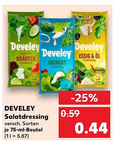 DEVELEY Salatdressing - 25% Rabatt auf verschiedene Sorten