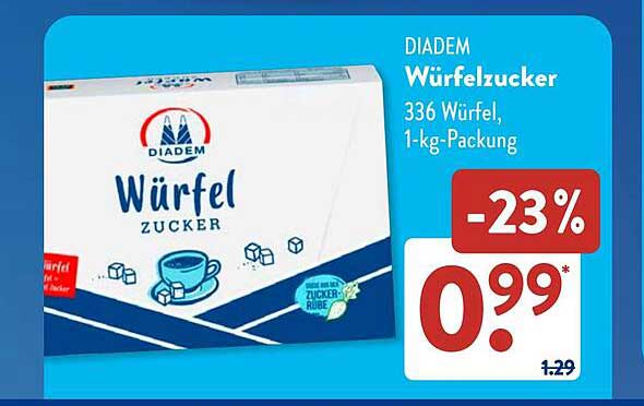 DIADEM Würfelzucker 336 Würfel, 1-kg-Packung