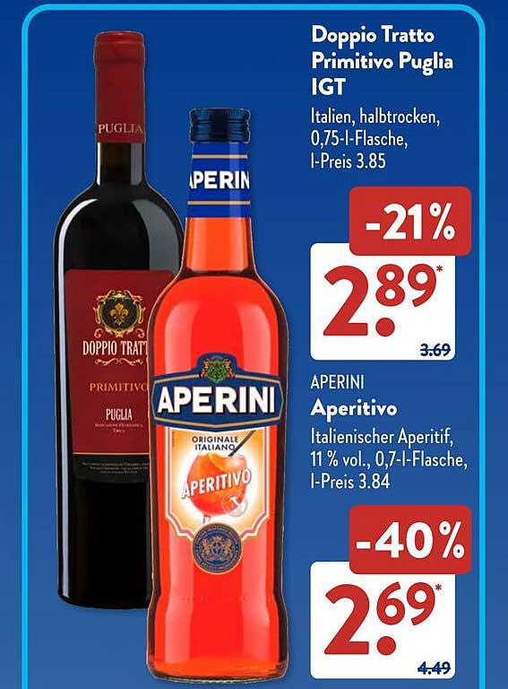 Doppio Tratto Primitivo Puglia IGT & Aperini Aperitif