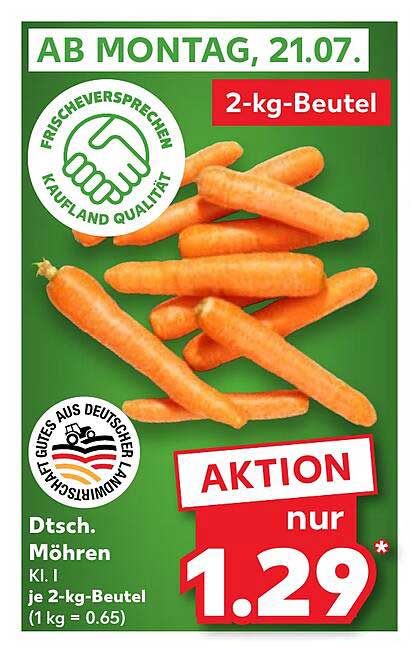 Dt. Möhren Kl. I 2-kg-Beutel