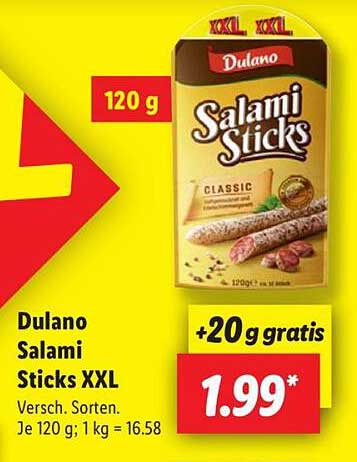Dulano Salami Sticks XXL 120 g + 20 g gratis