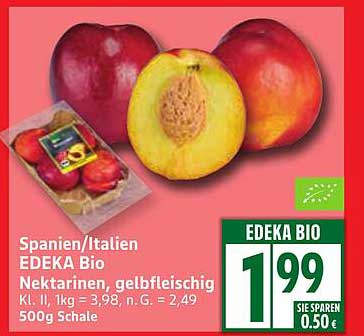 EDEKA Bio Nektarinen - 500g Schale für nur 1,99 €