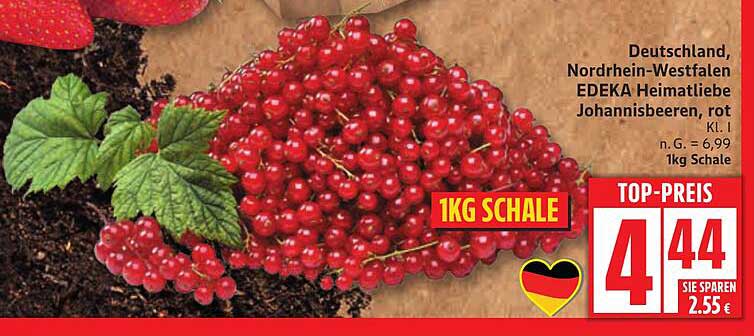 EDEKA Heimatliebe Johannisbeeren, rot - 1kg Schale
