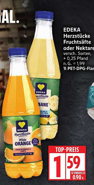 EDEKA Herzstücke Fruchtsäfte oder Nektare, verschiedene Sorten
