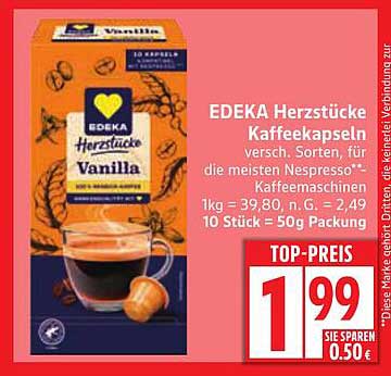 EDEKA Herzstücke Kaffeekapseln Vanille