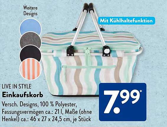 Einkaufskorb mit Kühlhaltefunktion