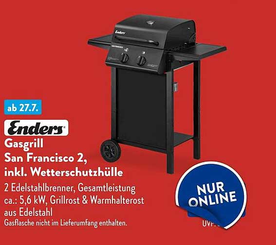Enders Gasgrill San Francisco 2, inkl. Wetterschutzhülle